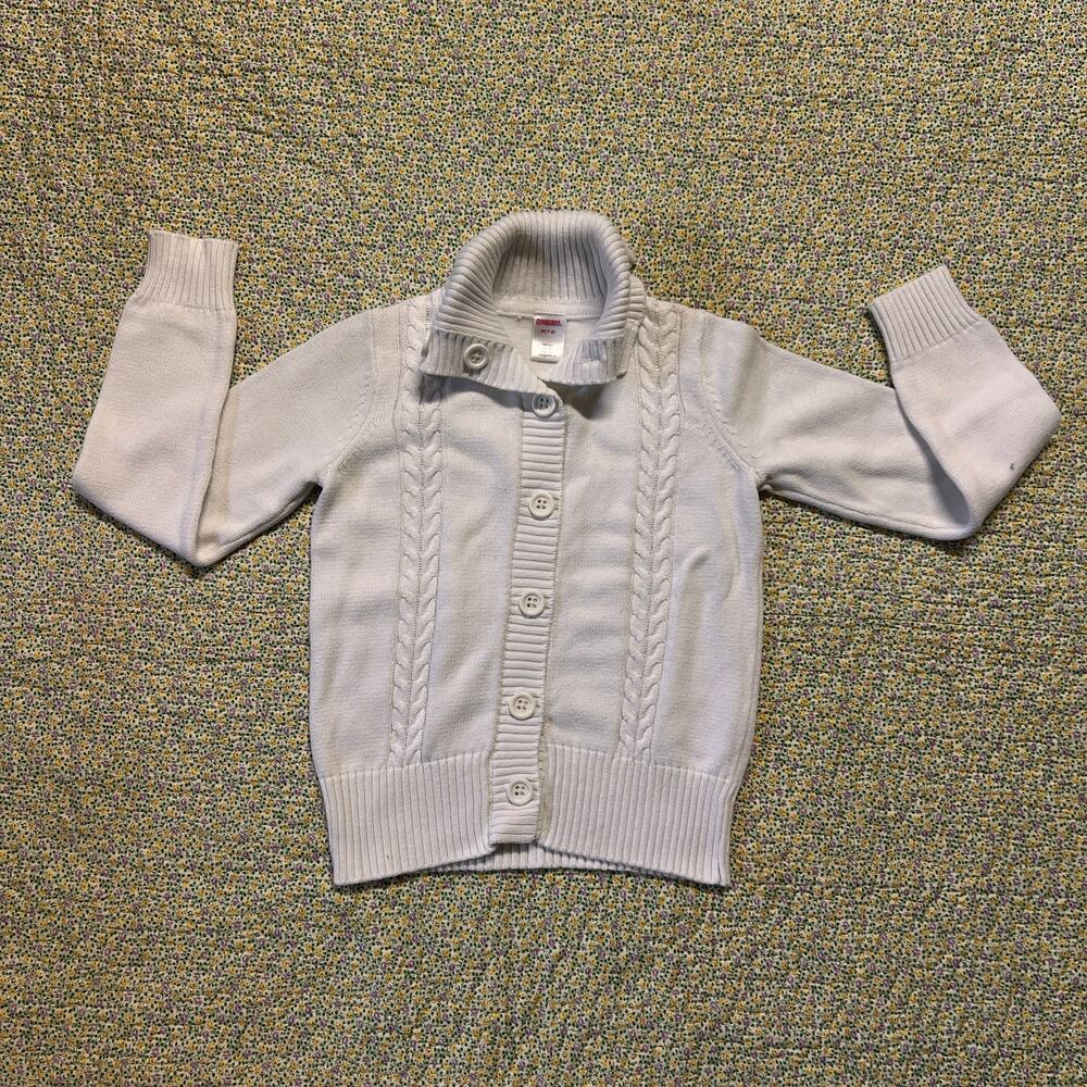 GYMBOREE GIRLS WHITE KNIT CARDIGAN SIZE 7/8